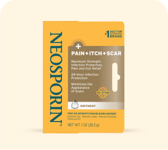 Envase de NEOSPORIN® +Pain, Itch, Scar